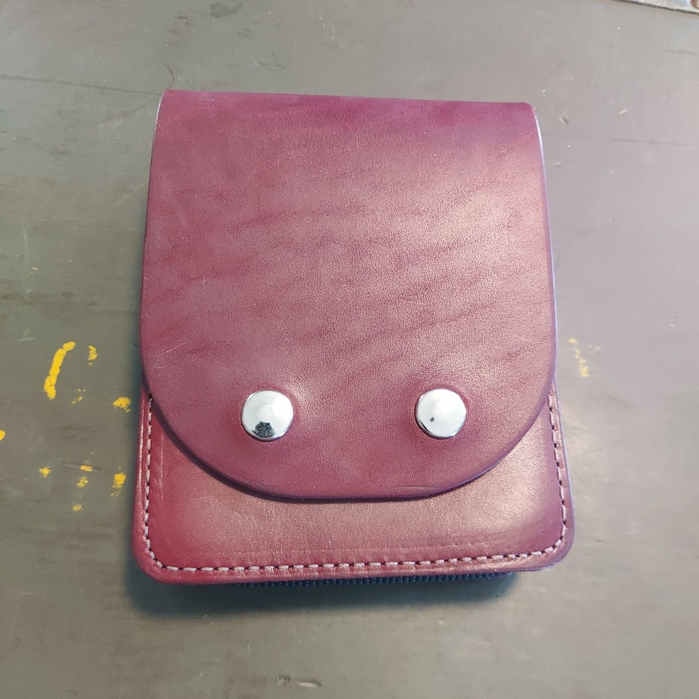 NRA Genuine Leather Belt Holster Pouch Burgundy Made in USA 548BRNSM-NRA 7x5"